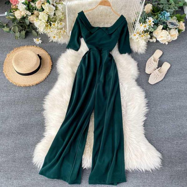 2020 summer high waist short sleeve slim wide leg playsuits casual vintage square collar green/blue/red/black rompers female new1, Black;white
2020 summer high waist short sleeve slim wide leg playsuits casual vintage square collar green/blue/red/black rompers female new1, Black;white