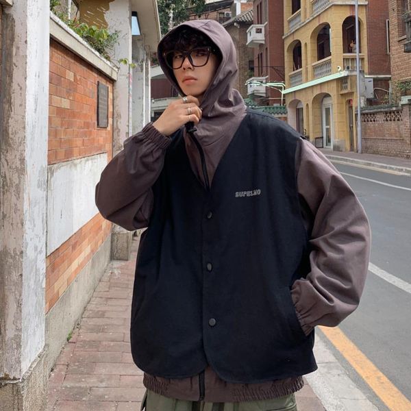 men's jackets 2021 spring and autumn ins youth couple fake two piece stitching hooded jacket fashion casual shirt m-2xl, Black;brown
men's jackets 2021 spring and autumn ins youth couple fake two piece stitching hooded jacket fashion casual shirt m-2xl, Black;brown