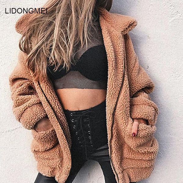 women winter autumn faux fur oversized casual warm coat ladies plush furry outwear loose pocket jacket female harajuku clothes1, Black
women winter autumn faux fur oversized casual warm coat ladies plush furry outwear loose pocket jacket female harajuku clothes1, Black