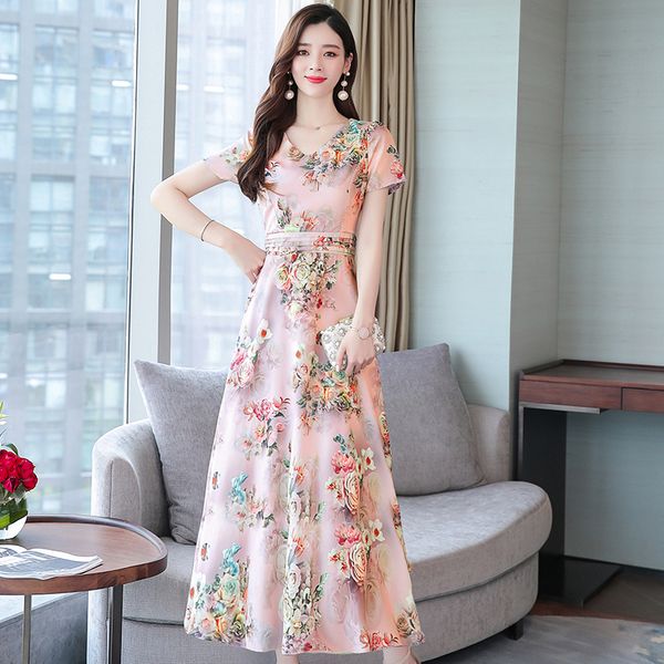 chiffon Floral Print Big Swing Patchwork Zipper Short Sleeve Ankle-length A-line Pink Blue Summer Party Cocktail Dresses 9939
chiffon Floral Print Big Swing Patchwork Zipper Short Sleeve Ankle-length A-line Pink Blue Summer Party Cocktail Dresses 9939