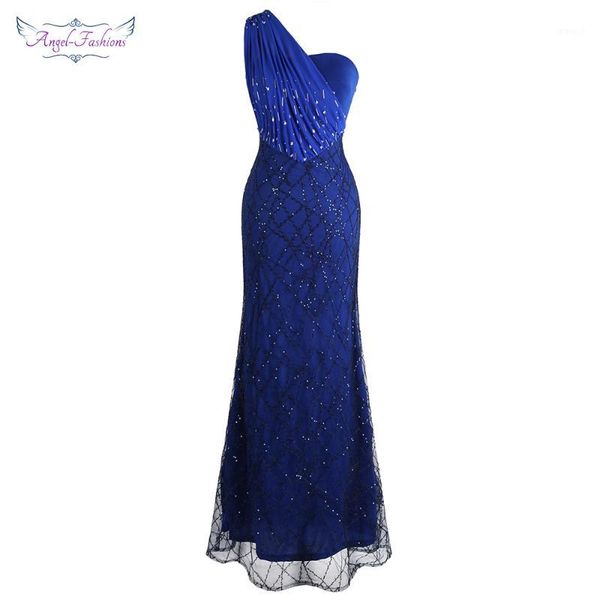 angel-fashions women's one shoulder evening dresses pleat beading sequin mermaid party gown blue 3911, White;black
angel-fashions women's one shoulder evening dresses pleat beading sequin mermaid party gown blue 3911, White;black