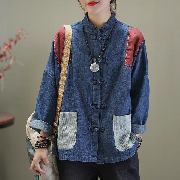 women's jackets spring leisure retro patchwork pockets cardigan coat 2021 comfortable plus size long sleeve women denim jacket streetw, Black;brown
women's jackets spring leisure retro patchwork pockets cardigan coat 2021 comfortable plus size long sleeve women denim jacket streetw, Black;brown