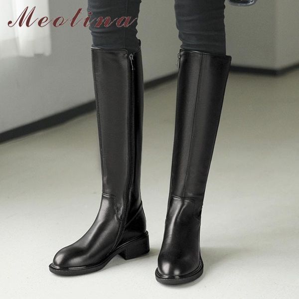 meotina natural genuine leather block heels riding boots women long boots shoes zip mid heel knee high autumn winter black
meotina natural genuine leather block heels riding boots women long boots shoes zip mid heel knee high autumn winter black