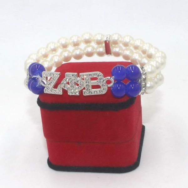 dropshipping diy handmade greek sorority zeta phi beta white pearl rhinestone blue stone beaded bangles bracelets jewelry, Black
dropshipping diy handmade greek sorority zeta phi beta white pearl rhinestone blue stone beaded bangles bracelets jewelry, Black