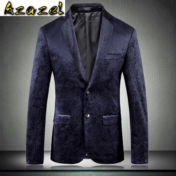 azazel luxury velvet blazer male british style wedding prom single breasted blazers for man fashion slim fit mens blazers 5xl, White;black
