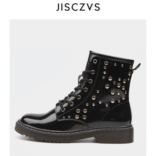 boots autumn women and winter rivet ankle black short metal round head punk style fashion flat shoes
boots autumn women and winter rivet ankle black short metal round head punk style fashion flat shoes