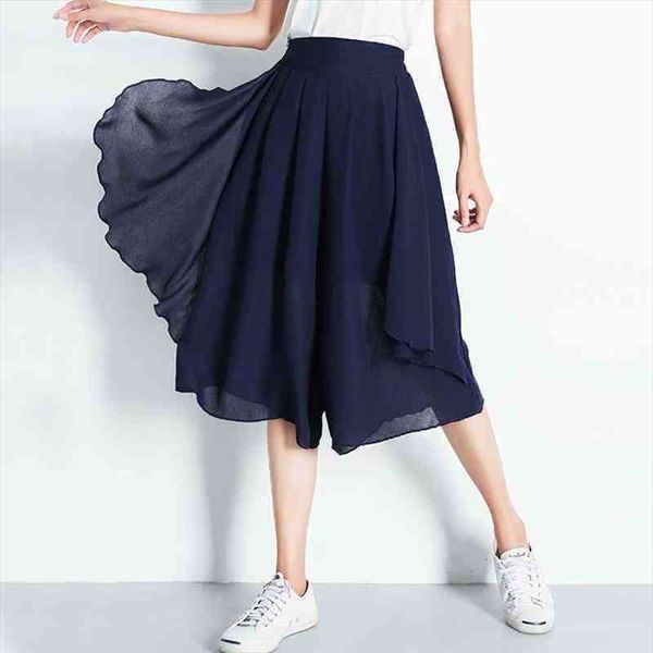 women hand wash solid color high waist elastic waistband wide leg cropped skirt pants chiffon elastic waistband stylish design, Black;white
women hand wash solid color high waist elastic waistband wide leg cropped skirt pants chiffon elastic waistband stylish design, Black;white