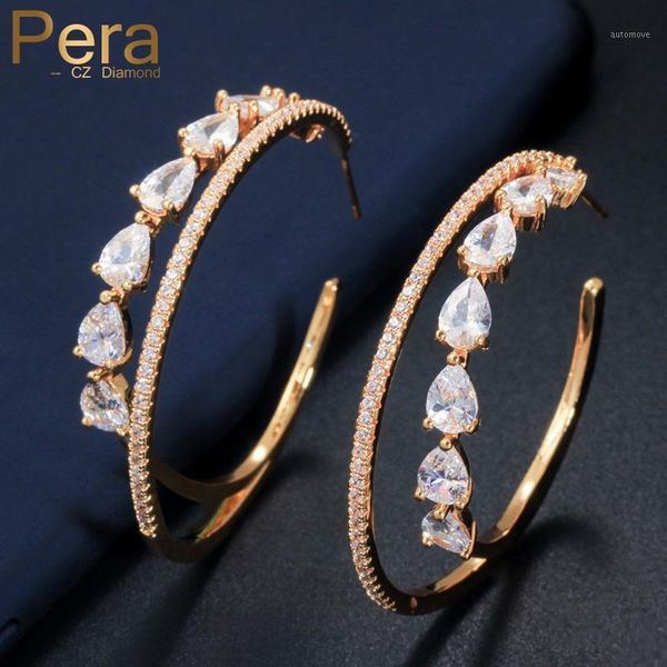 pera full pave tear drop cubic ziconia crystal big round double circle hoop earrings for women wedding costume cz jewelry e4351, Golden;silver
pera full pave tear drop cubic ziconia crystal big round double circle hoop earrings for women wedding costume cz jewelry e4351, Golden;silver
