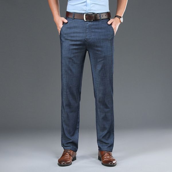 tencel men's summer thin loose straight stretch men's middle-aged high waist breathable jeans and jeans trousers light color xlhig, Blue
tencel men's summer thin loose straight stretch men's middle-aged high waist breathable jeans and jeans trousers light color xlhig, Blue