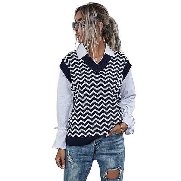 aibeiling wind stripe knitted vest for women new slim fit sweater v-neck, Black;white
aibeiling wind stripe knitted vest for women new slim fit sweater v-neck, Black;white