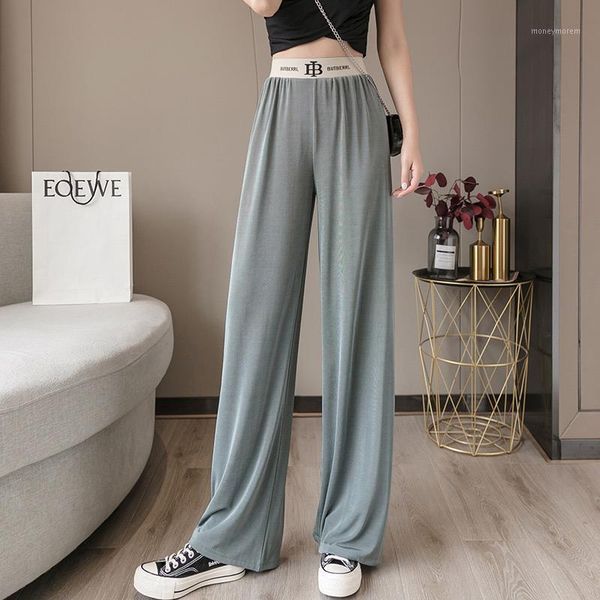 women's pants & capris 2021 loose shaking long summer trousers women casual ice silk wide leg female dragging high waist straight for w, Black;white
women's pants & capris 2021 loose shaking long summer trousers women casual ice silk wide leg female dragging high waist straight for w, Black;white