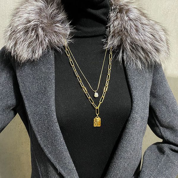double layer sweater chain in autumn and winter heavy industry design in 2020, Silver
double layer sweater chain in autumn and winter heavy industry design in 2020, Silver