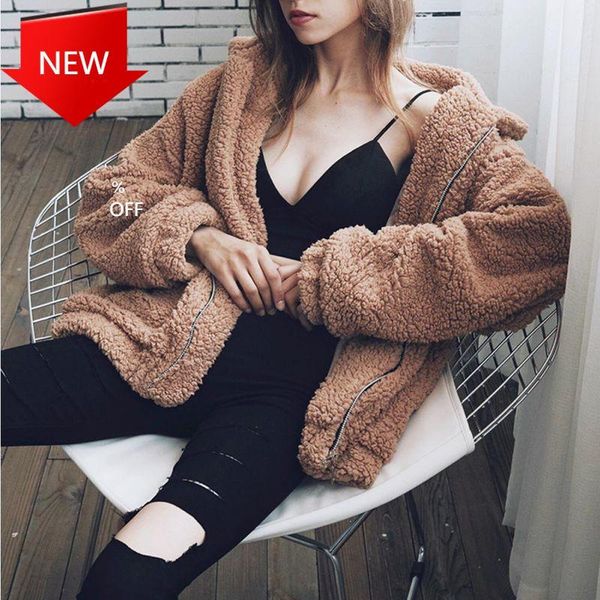 women's fur & faux warm soft zipper jacket female plush overcoat pocket casual teddy outwear fashion winter women hooded parka, Black
women's fur & faux warm soft zipper jacket female plush overcoat pocket casual teddy outwear fashion winter women hooded parka, Black