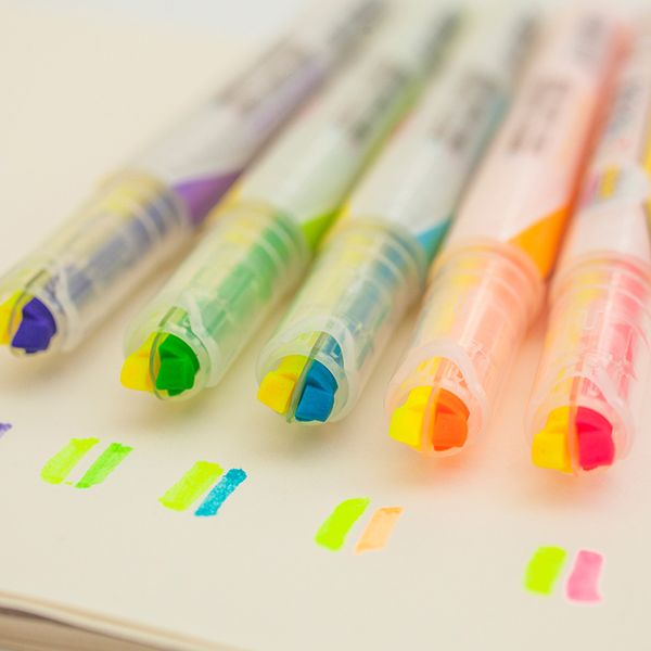 5 pcs/lot dual color highlighter fluorescent pen marker art for reading book stationary office accessories school supplies
5 pcs/lot dual color highlighter fluorescent pen marker art for reading book stationary office accessories school supplies