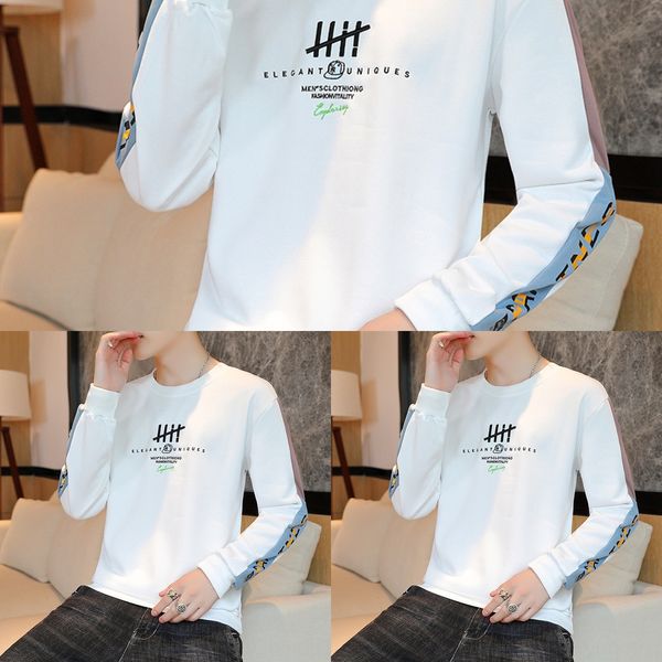 new style t-shirt pullover sweater men's round neck pullover loose trend student's long sleeve t-shirt with multi color matching i, Black
new style t-shirt pullover sweater men's round neck pullover loose trend student's long sleeve t-shirt with multi color matching i, Black