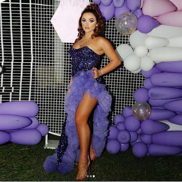 purple sequined prom dresses mermaid ruffles tulle side split celebrity women party gowns vestidos de fiesta birthday evening dress, Black
purple sequined prom dresses mermaid ruffles tulle side split celebrity women party gowns vestidos de fiesta birthday evening dress, Black