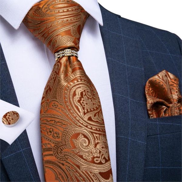 men tie orange gold paisley wedding tie for men necktie ring hanky cufflink silk set dibangu business jz03-7277, Black;gray
men tie orange gold paisley wedding tie for men necktie ring hanky cufflink silk set dibangu business jz03-7277, Black;gray