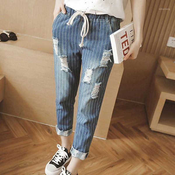 women's jeans vintage plus size ripped for women arrivals striped washed harem pants drawstring elastic fashion denim 624481, Blue
women's jeans vintage plus size ripped for women arrivals striped washed harem pants drawstring elastic fashion denim 624481, Blue