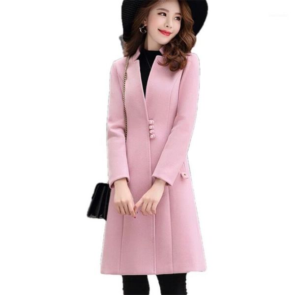 2020 winter elegant woolen coat new women unique single button slim stand collar female wool outerwear solid color overcoat z451, Black
2020 winter elegant woolen coat new women unique single button slim stand collar female wool outerwear solid color overcoat z451, Black