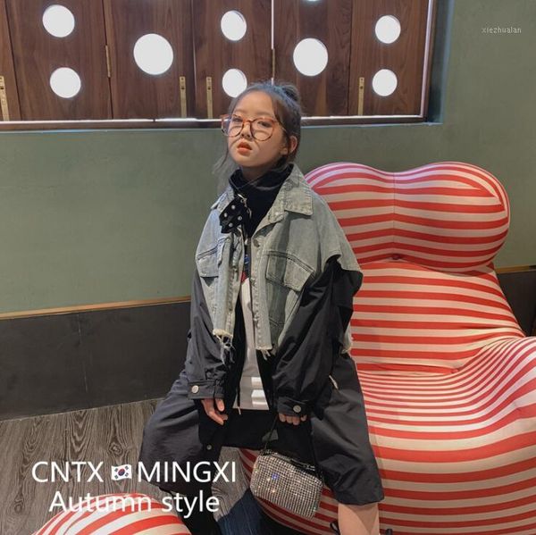 jackets 2021 korean style girls denim patchwork coat full sleeve autumn long 4-10t f5701, Blue;gray
jackets 2021 korean style girls denim patchwork coat full sleeve autumn long 4-10t f5701, Blue;gray