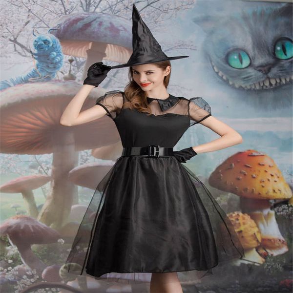 halloween new black yarn witch costume witch clothes with hat temperament dark night ghost game costume stage costume size m-xl, Silver
halloween new black yarn witch costume witch clothes with hat temperament dark night ghost game costume stage costume size m-xl, Silver
