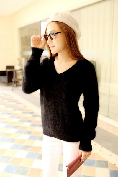 women's sweaters spring woment coat plush sweater female pullover short design cashmere knitted o-neck plus jn037, White;black
women's sweaters spring woment coat plush sweater female pullover short design cashmere knitted o-neck plus jn037, White;black