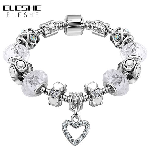 eleshe fashion silver color charms bracelet bangle for women clear crystal heart bead bracelets wedding jewelry pulseras mujer y200730, Black
eleshe fashion silver color charms bracelet bangle for women clear crystal heart bead bracelets wedding jewelry pulseras mujer y200730, Black