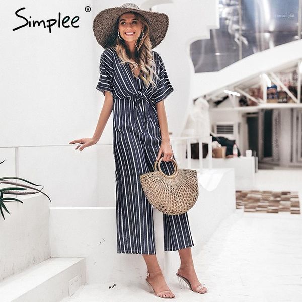 simplee vintage striped v neck long jumpsuit summer sashes short sleeve overalls elegant wide leg office ladies jumpsuits romper1, Black;white
simplee vintage striped v neck long jumpsuit summer sashes short sleeve overalls elegant wide leg office ladies jumpsuits romper1, Black;white