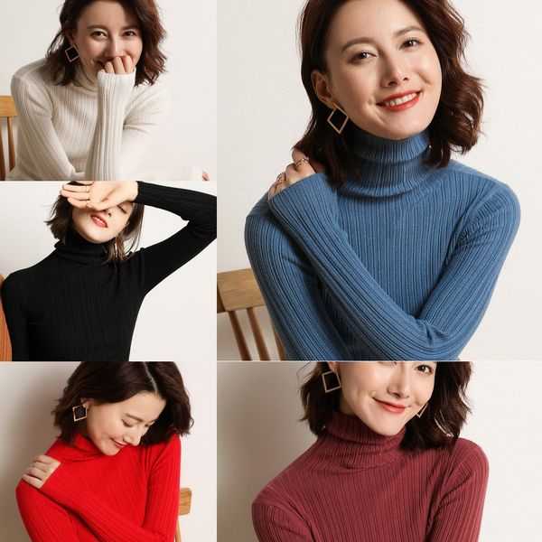 2020 autumn winter sweaters knitwear sweater knitted sweaterpile collar versatile show thin knitwear women's high collar long sleeve sl, White;black
2020 autumn winter sweaters knitwear sweater knitted sweaterpile collar versatile show thin knitwear women's high collar long sleeve sl, White;black