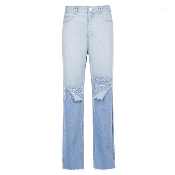 women high waist gradient blue jeans ripped hole hip hop straight denim pants mxma1 
women high waist gradient blue jeans ripped hole hip hop straight denim pants mxma1