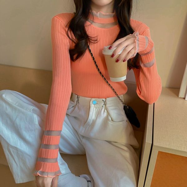 new women's 2021 knitted collar sweater long sleeves in autumn and winter fashion a4lu, White
new women's 2021 knitted collar sweater long sleeves in autumn and winter fashion a4lu, White