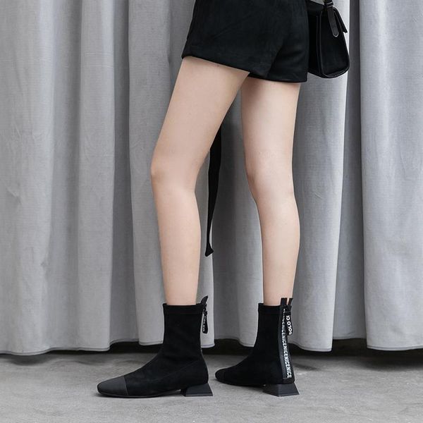 ods ankle boots for women genuine leather 2020 para mulheres short boots flats stretch cloth contrast color ladies winter, Black
ods ankle boots for women genuine leather 2020 para mulheres short boots flats stretch cloth contrast color ladies winter, Black