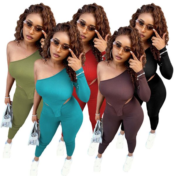 wholesale matching tracksuits for women crop leggings 2 piece sets one shoulder solid shirts pants fall outfits 6903, Gray
wholesale matching tracksuits for women crop leggings 2 piece sets one shoulder solid shirts pants fall outfits 6903, Gray