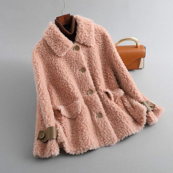 women 2021 winter real lamb fur sheepskin coat female genuine granular wool jacket lady casual natural sheep sheared outwear c86, Black
women 2021 winter real lamb fur sheepskin coat female genuine granular wool jacket lady casual natural sheep sheared outwear c86, Black
