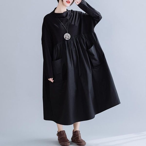 casual dresses johnature 2021 spring korean o-neck pockets patchwork long sleeve dress loose comfortable solid color women plus size, Black;gray
casual dresses johnature 2021 spring korean o-neck pockets patchwork long sleeve dress loose comfortable solid color women plus size, Black;gray