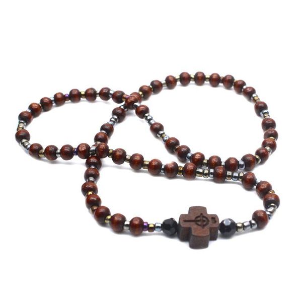 2pcs men wooden beads cross bracelets meditation prayer chain catholic christian, Black
2pcs men wooden beads cross bracelets meditation prayer chain catholic christian, Black