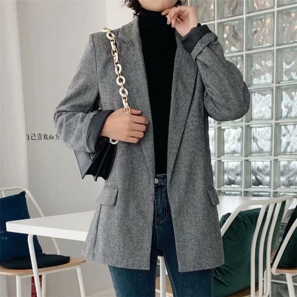 2020 open stitch gray blazers women fashion notched collar long sleeve office lady outerwear casual casaco femme, White;black
2020 open stitch gray blazers women fashion notched collar long sleeve office lady outerwear casual casaco femme, White;black