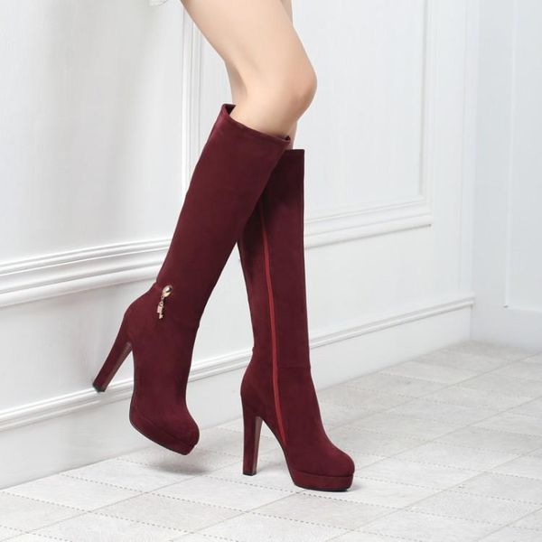 women flock knee high boots square high heel fashion platform boots crystal zipper autumn winter female shoes 2020 new, Black
women flock knee high boots square high heel fashion platform boots crystal zipper autumn winter female shoes 2020 new, Black