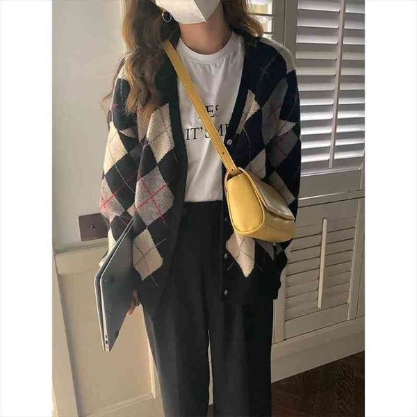 autumn winter v neck color block argyle long sleeve sweater kawaii girl cardigan women black vintage outerwear women, White;black
autumn winter v neck color block argyle long sleeve sweater kawaii girl cardigan women black vintage outerwear women, White;black