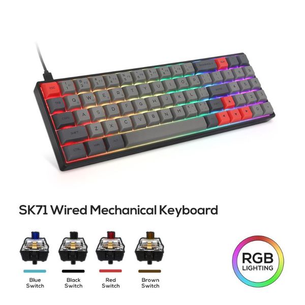 sk71 mechanical keyboard with pbt keycap usb wired rgb backlit gaming for pc desklapgamer teclado macro program gk61
sk71 mechanical keyboard with pbt keycap usb wired rgb backlit gaming for pc desklapgamer teclado macro program gk61