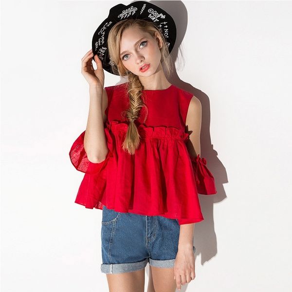 european and american girls sweet loose shoulder loose shirt short sleeve small ruffled shirt baby shirt women, White
european and american girls sweet loose shoulder loose shirt short sleeve small ruffled shirt baby shirt women, White