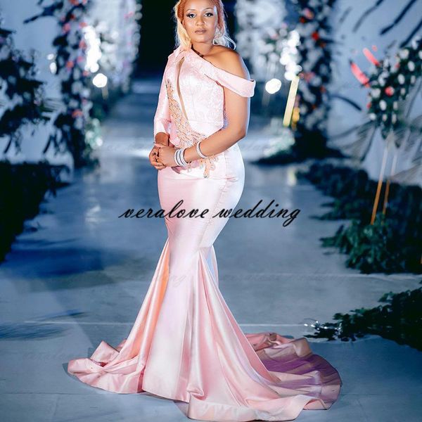 pink one shoulder long sleeves 2021 arabic aso ebi mermaid prom dress formal party second reception gowns girl party wear, Black
pink one shoulder long sleeves 2021 arabic aso ebi mermaid prom dress formal party second reception gowns girl party wear, Black