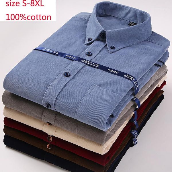 men's casual shirts 2021 mew arrival fashion autumn spring men corduroy pure cotton long sleeve shirt single breasted plus size s-8xl1, White;black
men's casual shirts 2021 mew arrival fashion autumn spring men corduroy pure cotton long sleeve shirt single breasted plus size s-8xl1, White;black