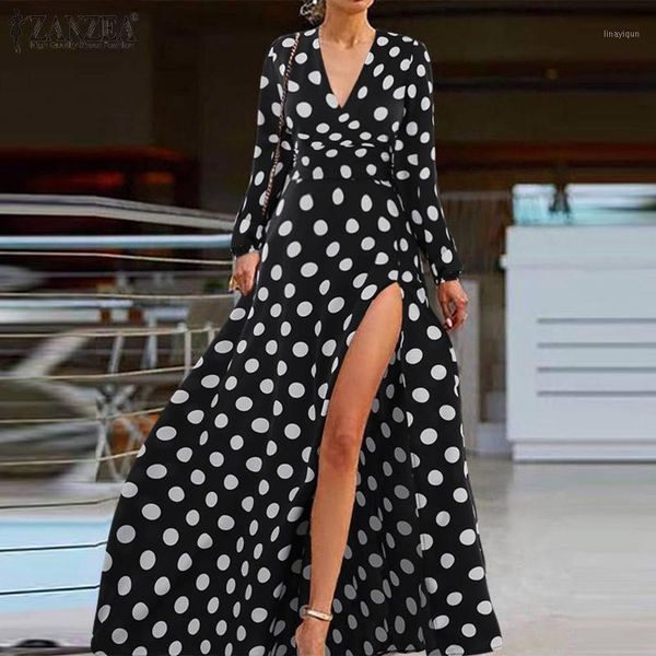 zanzea 2020 summer sundress bohemian women dress kaftan robe polka dot printed high split long dresses back zip maxi vestidos 71, Black;gray
zanzea 2020 summer sundress bohemian women dress kaftan robe polka dot printed high split long dresses back zip maxi vestidos 71, Black;gray
