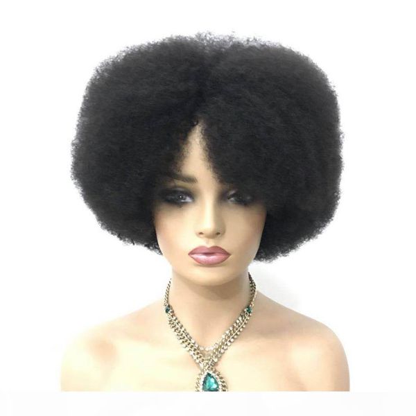 short bob afro kinky curly full machine made human hair wigs for women brazilian remy hair wig, Black;brown
short bob afro kinky curly full machine made human hair wigs for women brazilian remy hair wig, Black;brown