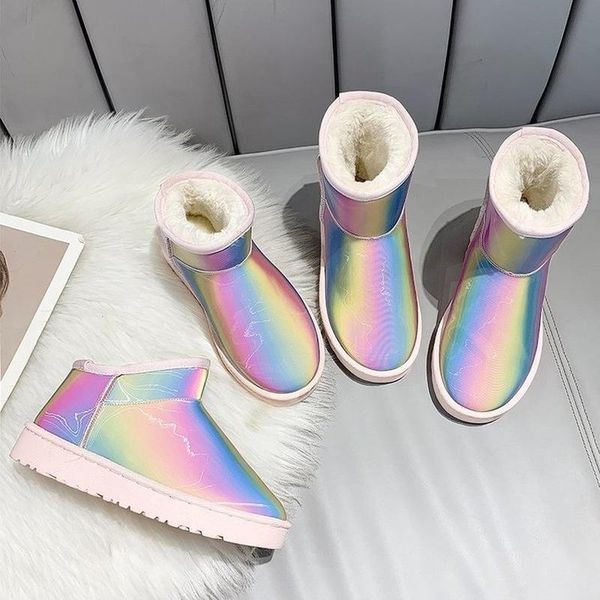 rainbow winter warm ladies snow boots round toe pu warm flat ankle boots for women botas slip on rubber women shoes, Black
rainbow winter warm ladies snow boots round toe pu warm flat ankle boots for women botas slip on rubber women shoes, Black