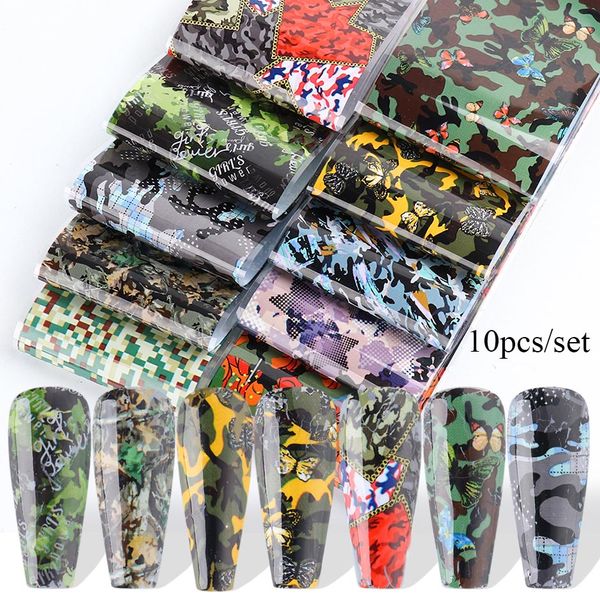 transfer stickers 10pcs camouflage earth colors foils for nails spring army-style nail art decor slider manicure wrap, Black
transfer stickers 10pcs camouflage earth colors foils for nails spring army-style nail art decor slider manicure wrap, Black