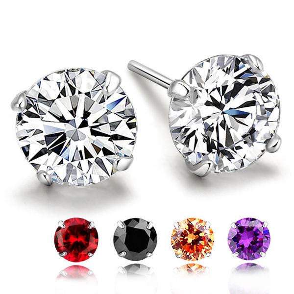 925 silver ornament four claw fashion design earrings for women with diamond earrings for valentine's day, Golden;silver
925 silver ornament four claw fashion design earrings for women with diamond earrings for valentine's day, Golden;silver
