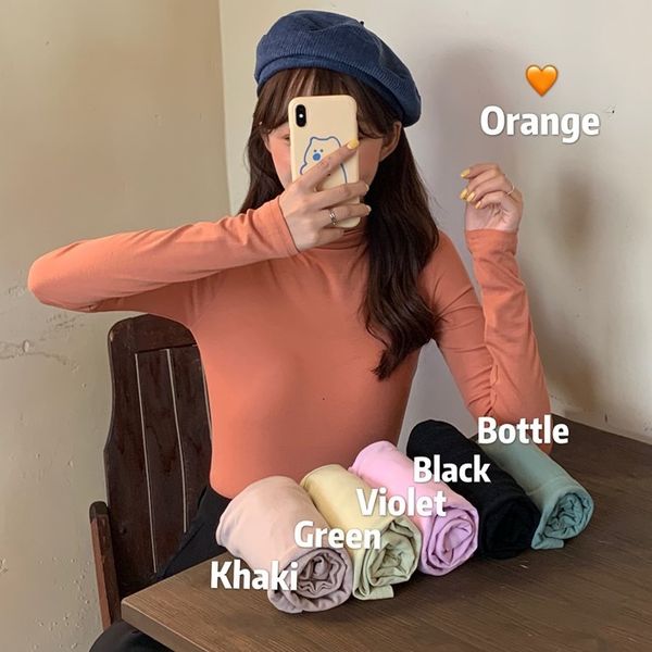 autumn 2020 new korean high collar long sleeve t-shirt solid color slim, with bottom layer for women
autumn 2020 new korean high collar long sleeve t-shirt solid color slim, with bottom layer for women