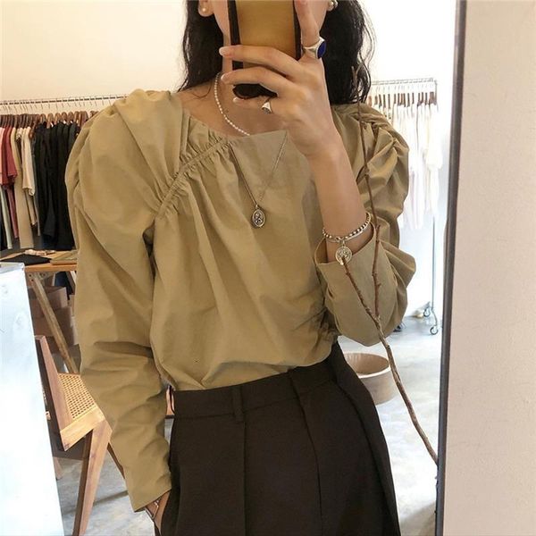 autumn retro blouse cotton office ladies o neck puff sleeve full sleeved 100% cotton simple loose solid shirts, White
autumn retro blouse cotton office ladies o neck puff sleeve full sleeved 100% cotton simple loose solid shirts, White